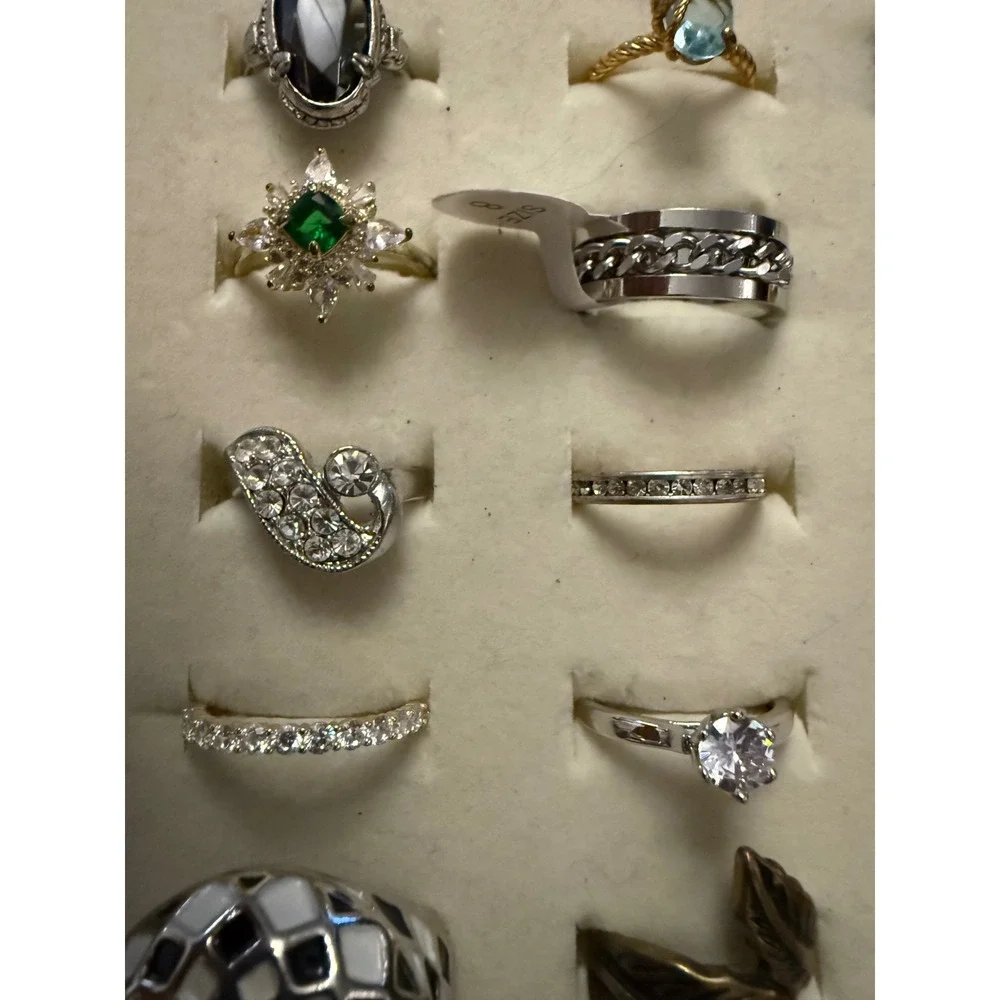 Bulk Lot 50 Fashion Rings Womens Statement Boho Vintage Style Silver Gold Tone